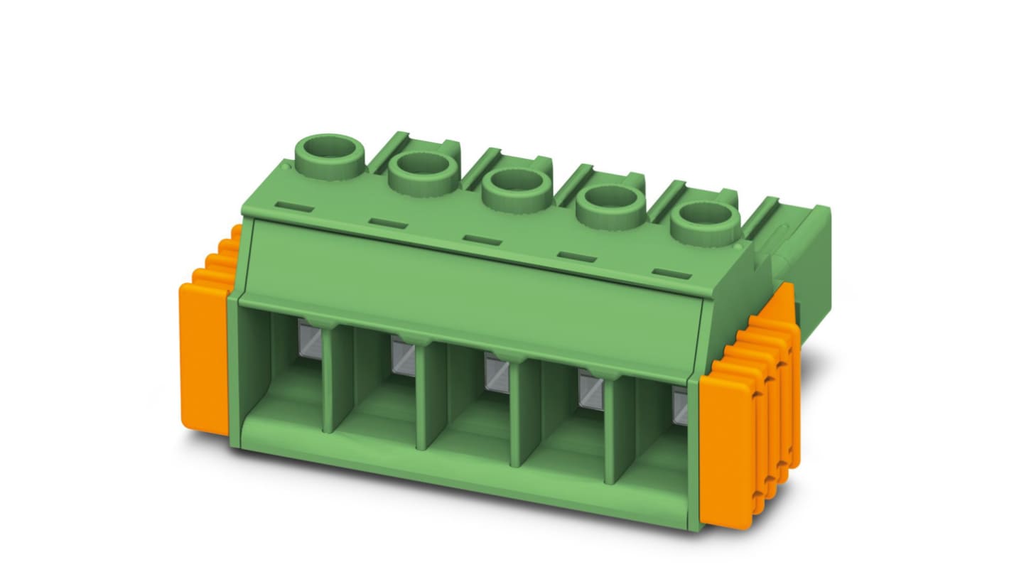 Phoenix Contact, 7.62mm Pitch, PC 5/12-STCL1-7.62, 12 Way, Pluggable Terminal Block, Plug, Screw Termination, 1778162
