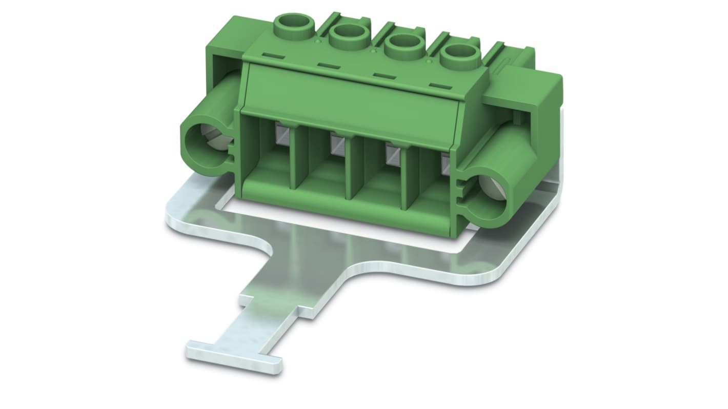 Phoenix Contact, 7.62mm Pitch, PC 5/ 4-STF-SH1-7.62, 4 Way, Pluggable Terminal Block, Plug, Screw Termination, 1778191