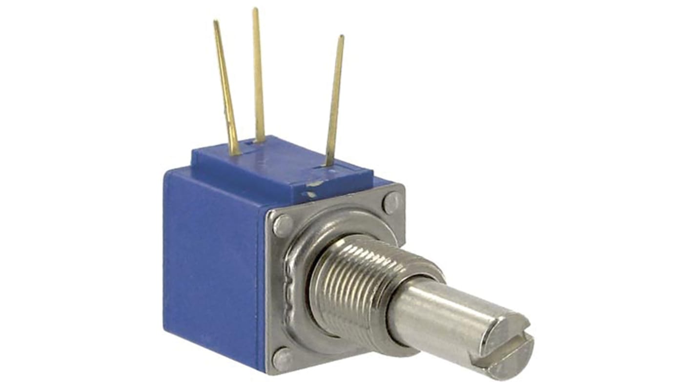 Bourns 83 10kΩ Rotary Potentiometer 10-Turns 1-Gang Bushing Mount, 83A1A-B28-J15L