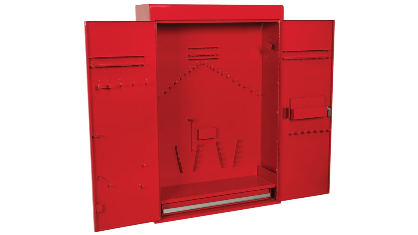 RS PRO 1 drawer Heavy Gauge Steel Wall Mount Tool Cabinet, 900mm x 195mm x 615mm