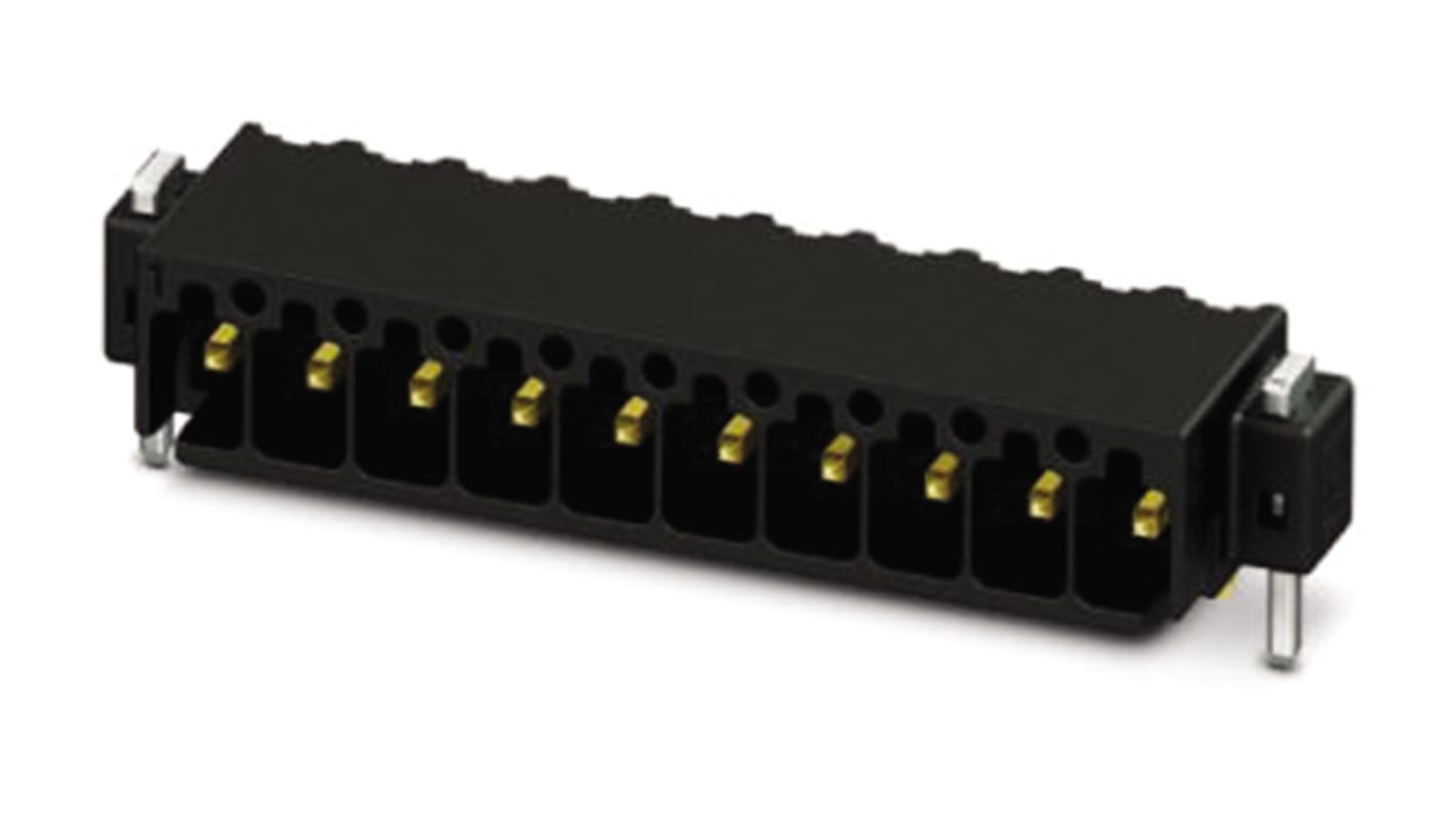 Phoenix Contact, 2.54mm Pitch, MC 0.5/13-G-2.54 P20 THR R56, 13 Way, Right Angle, Pluggable Terminal Block, Header,
