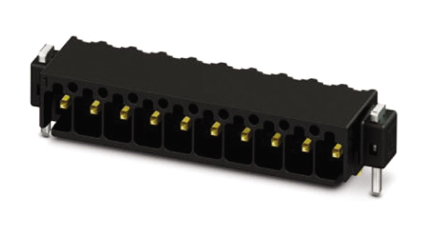 Phoenix Contact, 2.54mm Pitch, MC 0.5/11-G-2.54 P20 THR R56, 11 Way, Right Angle, Pluggable Terminal Block, Header,