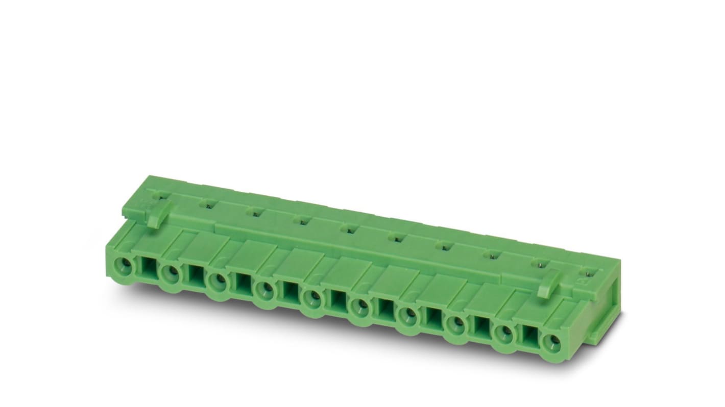Phoenix Contact, 7.62mm Pitch, COMBICON Control, 10 Way, Right Angle, Pluggable Terminal Block, Inverted Header,