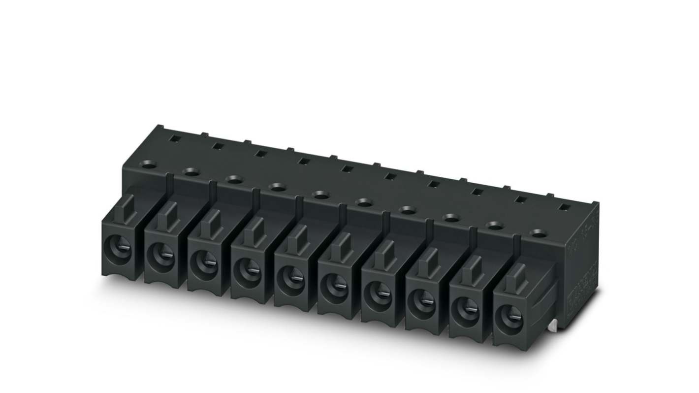 Phoenix Contact, 3.5mm Pitch, COMBICON Control, 6 Way, Right Angle, Pluggable Terminal Block, Inverted Header, Through