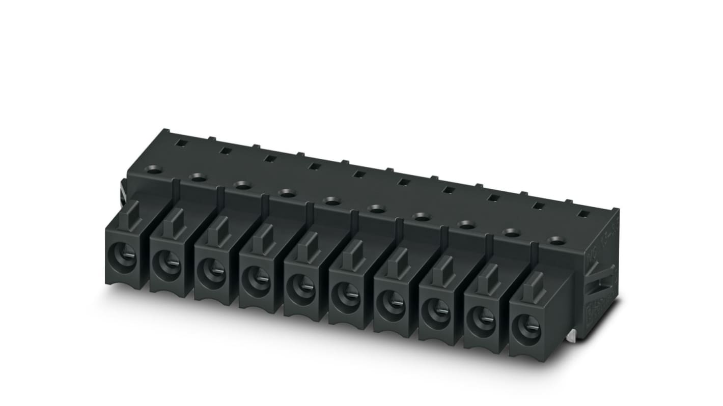 Phoenix Contact, 3.5mm Pitch, COMBICON Control, 7 Way, Right Angle, Pluggable Terminal Block, Inverted Header, Through
