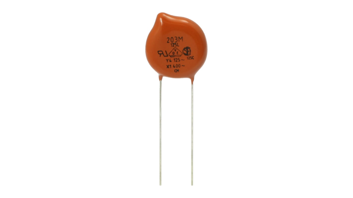 Vishay Single Layer Ceramic Capacitor (SLCC) 5nF 125V ac ±20% Y5V Dielectric, 125L, Through Hole +125°C Max Op. Temp.