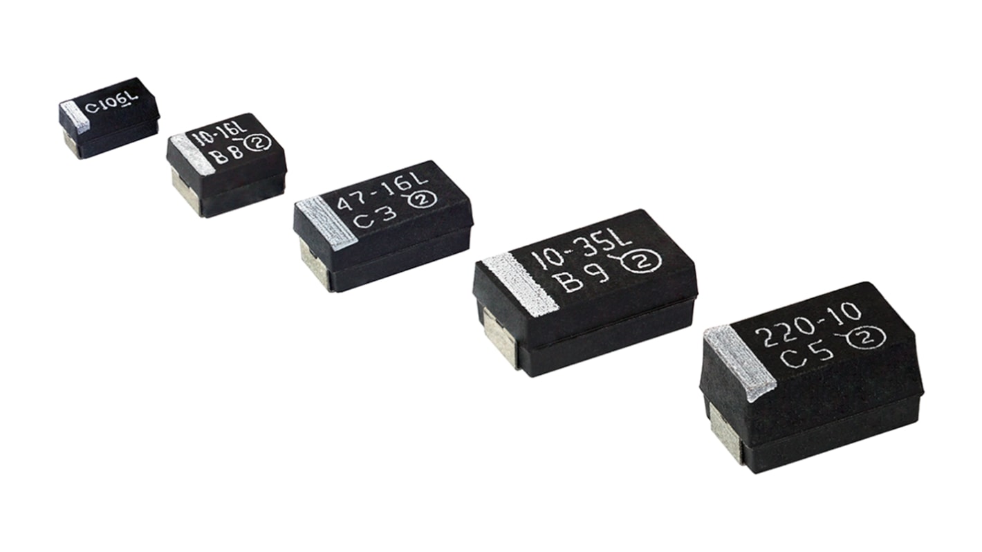 Vishay 10μF MnO2 Tantalum Capacitor 50V dc, 593D Series