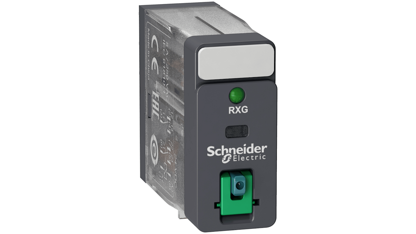 Schneider Electric 功率继电器, 24V 直流线圈, 5A切换, DPDT, 2极, 插入式安装, 银合金触点, Harmony Relay RXG系列