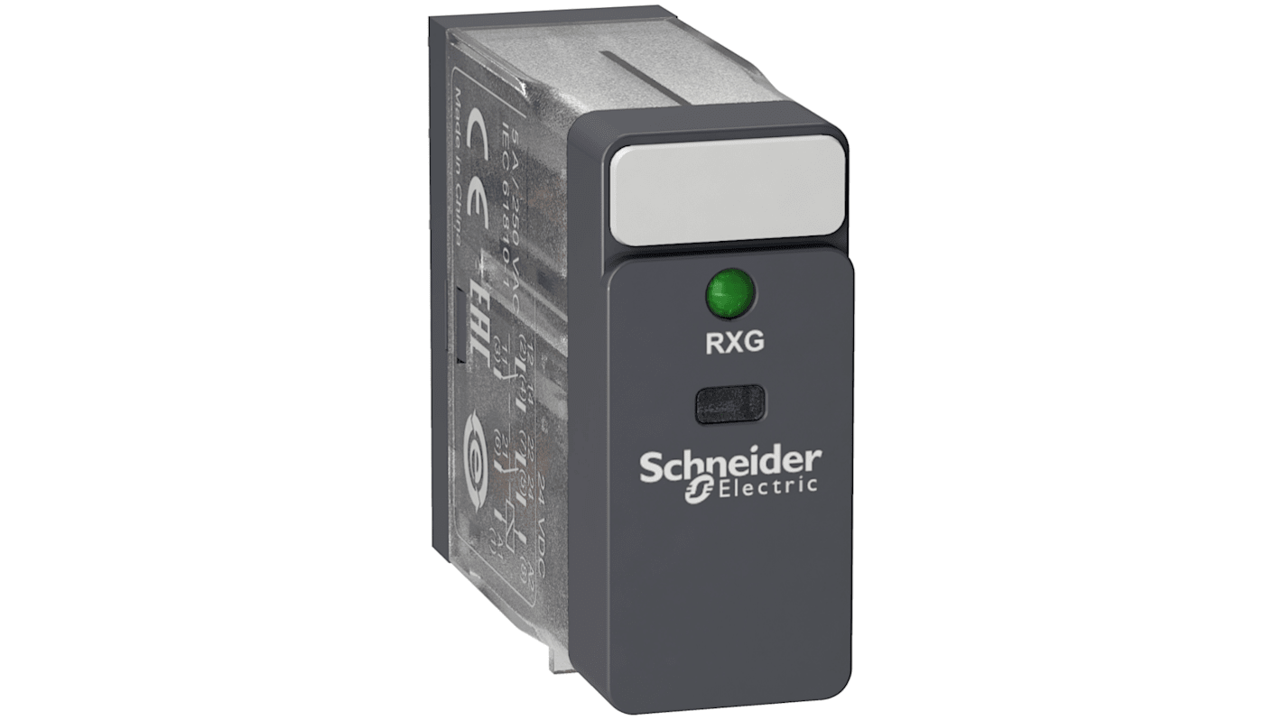 Schneider Electric 功率继电器, 24V 直流线圈, 5A切换, DPDT, 2极, 插入式安装, 银合金触点, Harmony Relay RXG系列