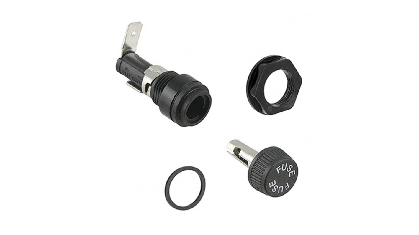 Eaton 16A Panel Mount Fuse Holder for 5 x 20mm Fuse, 1P, 250V ac