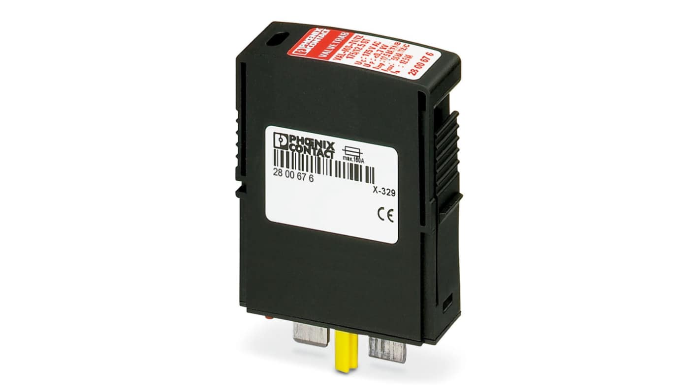 Phoenix Contact, VAL-MS-T1/T2 175/12.5 ST Surge Protection Plug 175 V ac Maximum Voltage Rating 50kA Maximum Surge