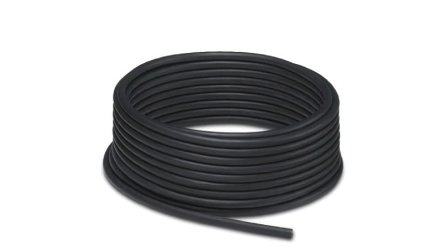 Phoenix Contact SAC-4P-100.0-PVC/0.34 Data Cable, 4 Cores, 0.34 mm², 100m, Black PVC Sheath, 22 AWG
