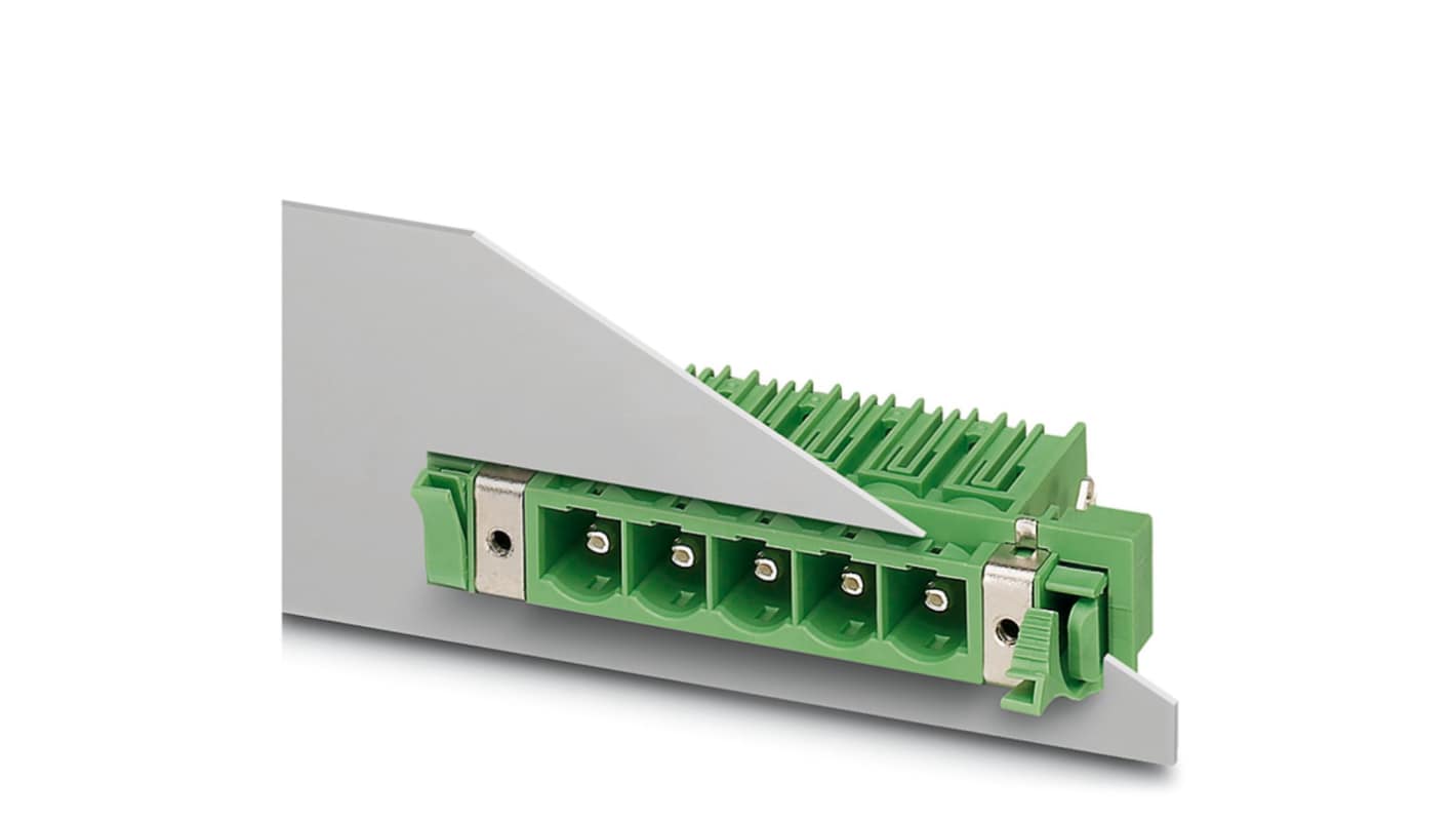 Phoenix Contact, 10.16mm Pitch, COMBICON Power, 2 Way, Right Angle, Pluggable Terminal Block, Feed Through Header,