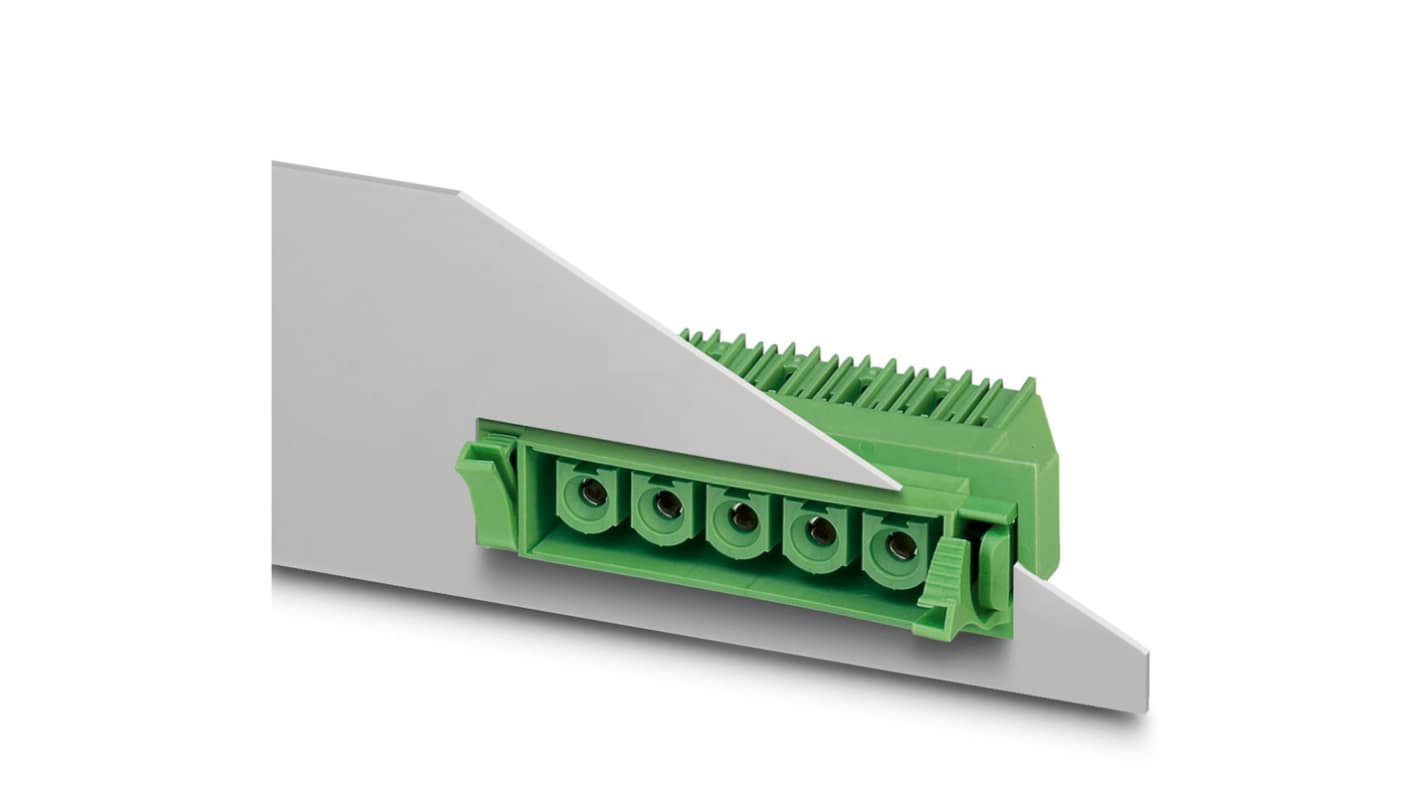 Phoenix Contact, 10.16mm Pitch, COMBICON Power, 6 Way, Right Angle, Pluggable Terminal Block, Feed Through Inverted