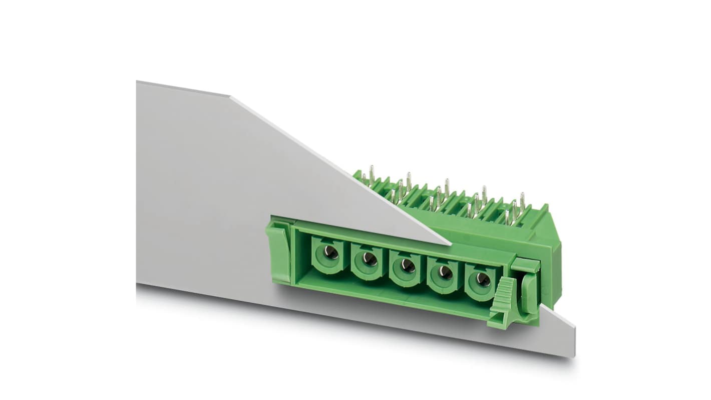 Phoenix Contact, 10.16mm Pitch, COMBICON Power, 4 Way, Right Angle, Pluggable Terminal Block, Feed Through Inverted