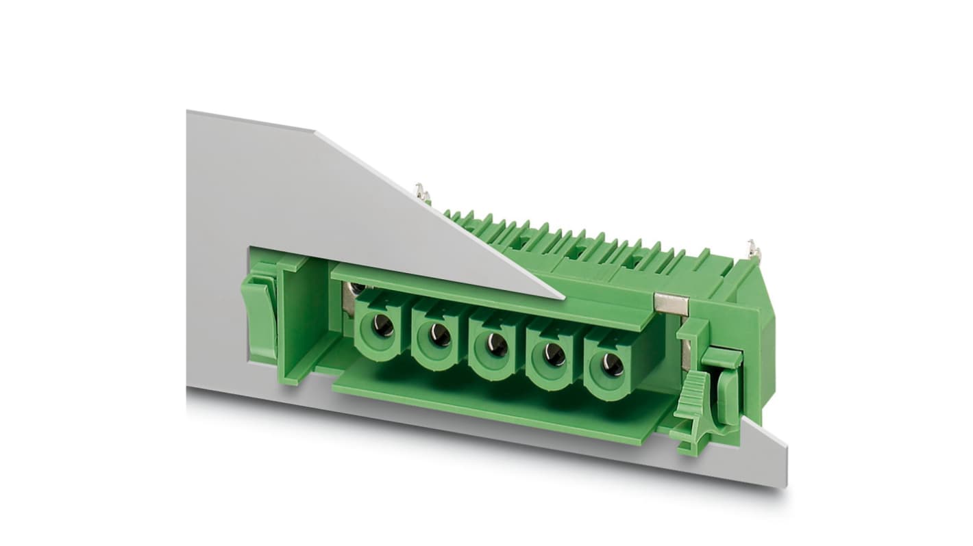 Phoenix Contact, 10.16mm Pitch, COMBICON Power, 7 Way, Right Angle, Pluggable Terminal Block, Feed Through Inverted