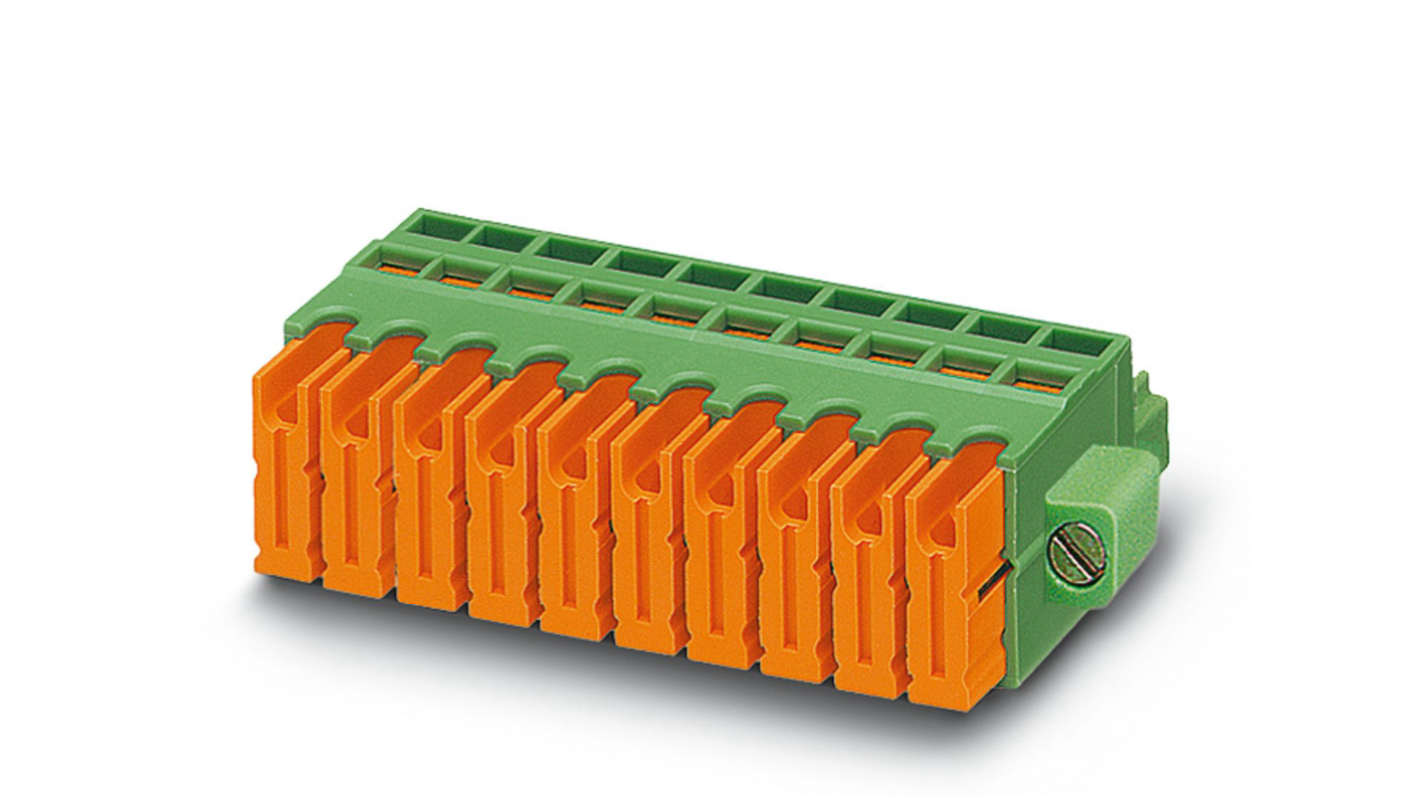 Phoenix Contact, 3.81mm Pitch, QC 0.5/11-STF-3.81, 11 Way, , Pluggable Terminal Block, Plug, Cable Mount, Screw