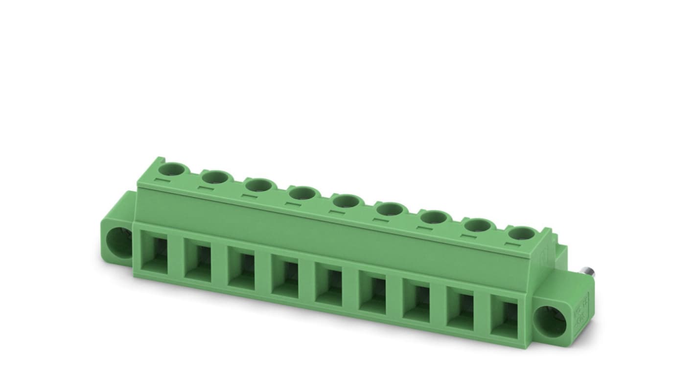 Phoenix Contact, 5.08mm Pitch, MC 1.5/ 9-ST1F-5.08, 9 Way, , Pluggable Terminal Block, Plug, Cable Mount, Screw