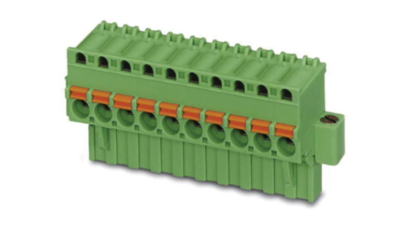 Phoenix Contact 5mm Pitch 6 Way Pluggable Terminal Block, Plug, Spring Cage Termination