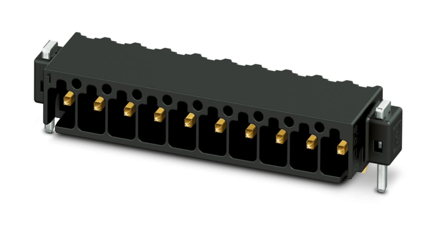 Phoenix Contact 2.54mm Pitch 10 Way Right Angle Pluggable Terminal Block, Header, Through Hole, Solder Termination