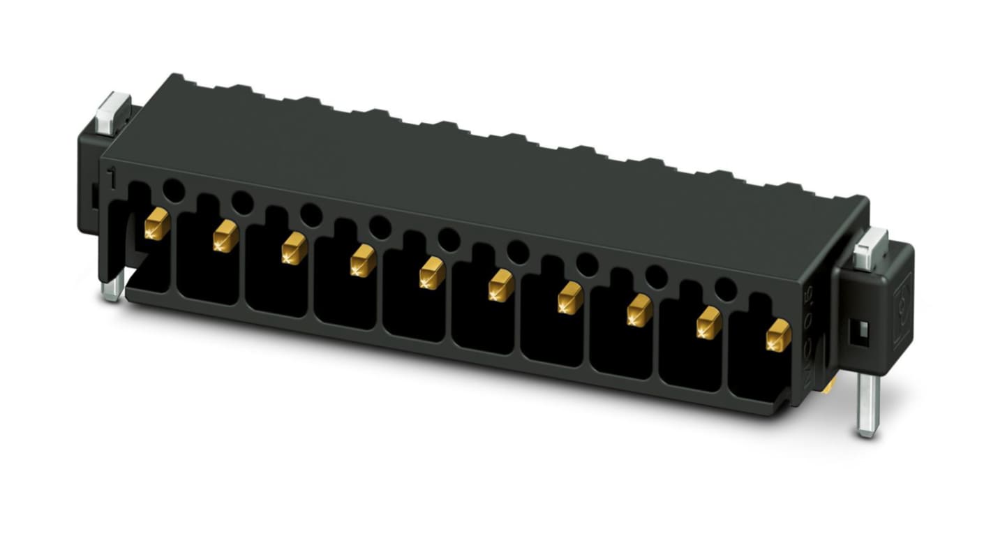 Phoenix Contact, 2.54mm Pitch, MC 0.5/ 5-G-2.54 P20THRR44C2, 5 Way, Right Angle, Pluggable Terminal Block, Header,