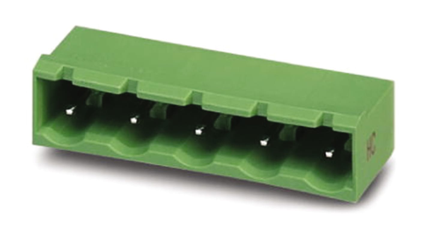 Phoenix Contact, 7.62mm Pitch, GMSTBA 2.5 HC/11-G-7.62, 11 Way, Right Angle, Pluggable Terminal Block, Header, Through