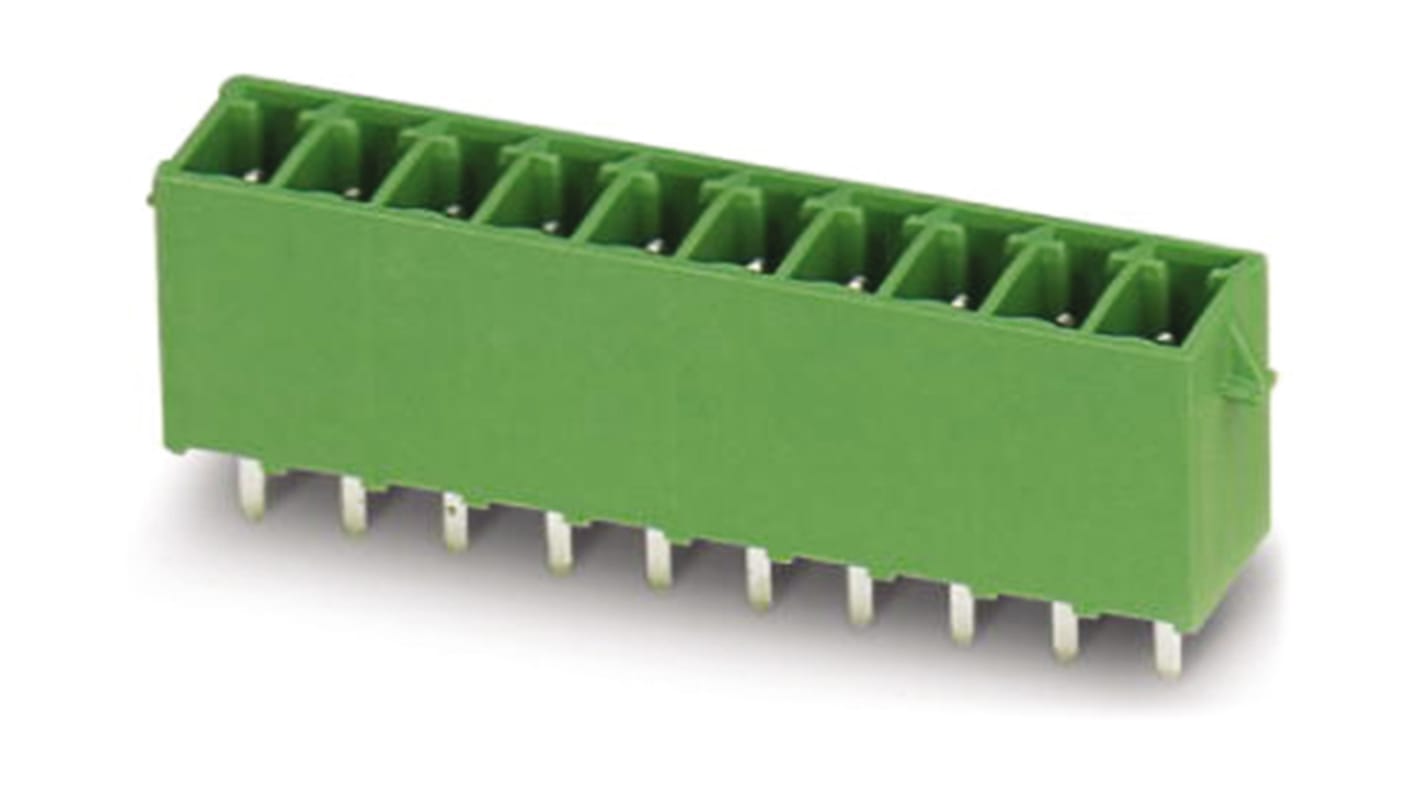 Phoenix Contact, 3.5mm Pitch, MCV 1.5/15-G-3.5-RN, 15 Way, Pluggable Terminal Block, Header, Solder Termination, 1731617