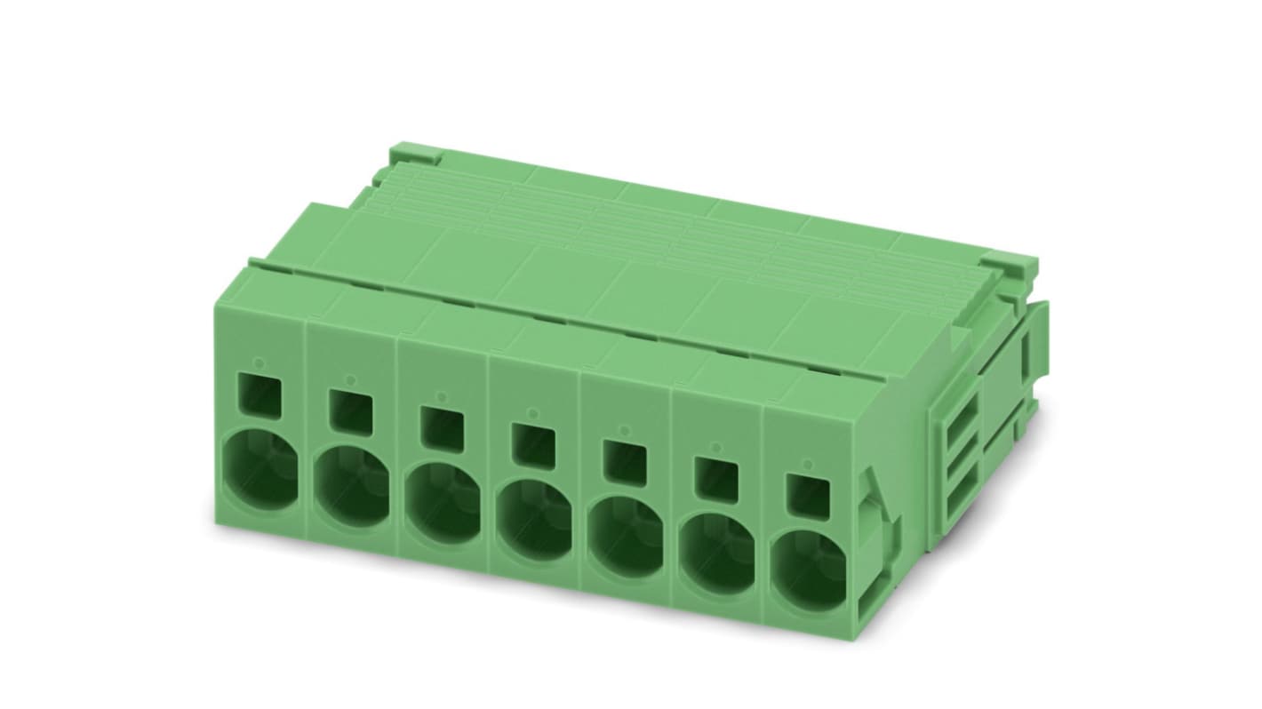 Phoenix Contact, 7.62mm Pitch, ISPC 5/ 7-STGCL-7.62, 7 Way, , Pluggable Terminal Block, Inverted Plug, Cable Mount,