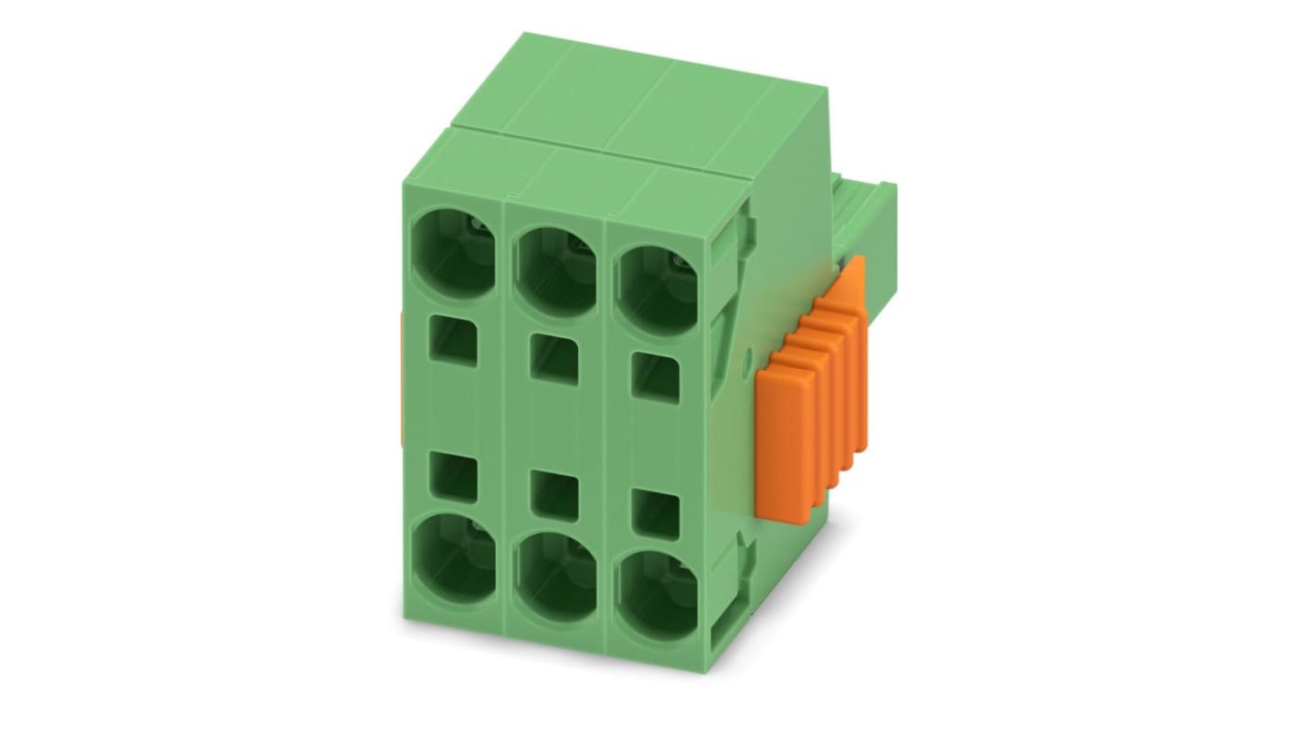 Phoenix Contact, 7.62mm Pitch, TSPC 5/ 3-STCL-7.62, 3 Way, Pluggable Terminal Block, Plug, Spring Cage Termination,