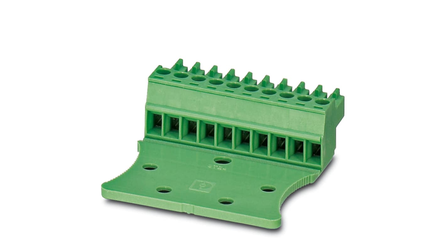 Phoenix Contact, 3.81mm Pitch, MC 1.5/ 9-STZ12-3.81, 9 Way, , Pluggable Terminal Block, Plug, Cable Mount, Screw