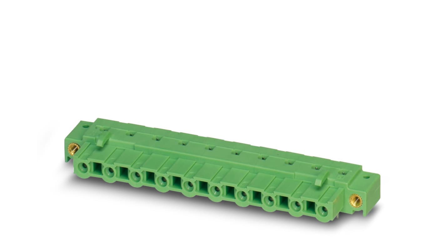 Phoenix Contact 7.62mm Pitch 5 Way Right Angle Pluggable Terminal Block, Inverted Header, Through Hole, Solder