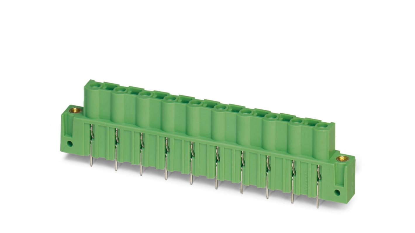 Phoenix Contact, 7.62mm Pitch, GICV 2.5/ 5-GF-7.62, 5 Way, , Pluggable Terminal Block, Inverted Header, Through Hole,