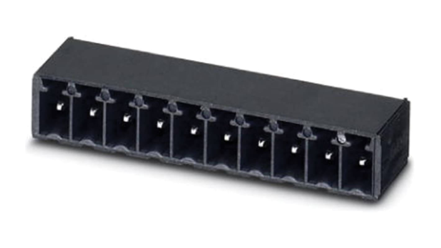 Phoenix Contact, 3.5mm Pitch, MC 1.5/ 5-G-3.5 P14 THR, 5 Way, Right Angle, Pluggable Terminal Block, Header, Through