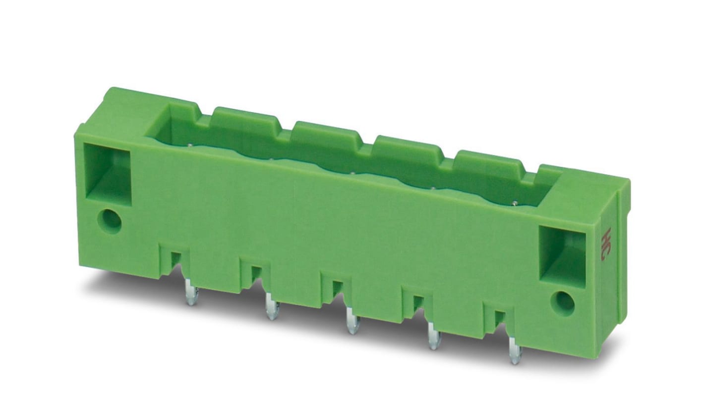 Phoenix Contact, 7.62mm Pitch, GMSTBVA 2.5 HC/ 4-G-7.62-LR, 4 Way, , Pluggable Terminal Block, Header, Through Hole,