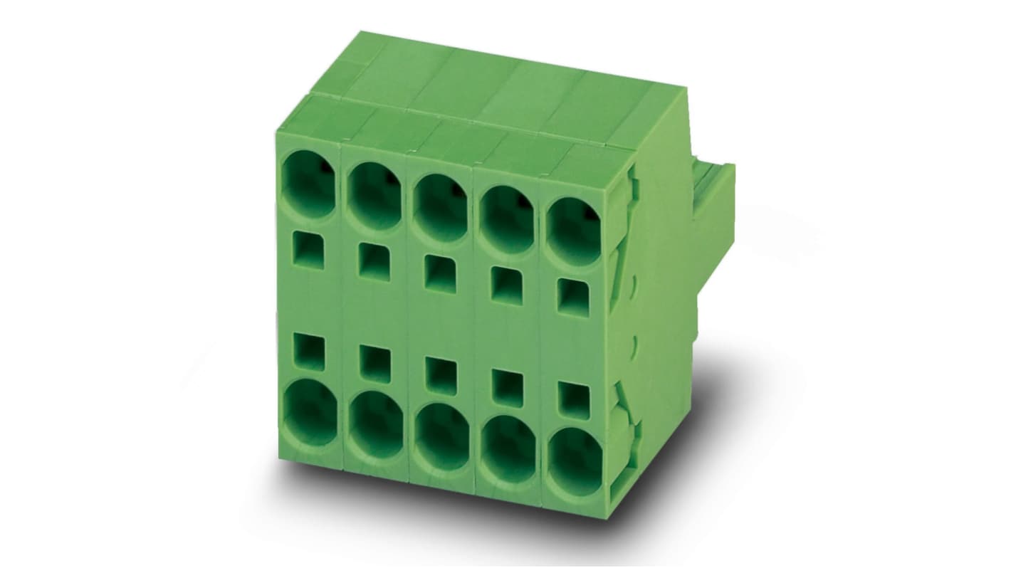 Phoenix Contact, 7.62mm Pitch, TSPC 5/ 4-ST-7.62, 4 Way, Pluggable Terminal Block, Plug, Spring Cage Termination,