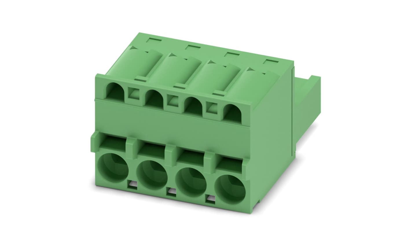 Phoenix Contact, 5mm Pitch, FKCS 2.5/ 4-ST, 4 Way, Pluggable Terminal Block, Plug, Spring Cage Termination, 1974753