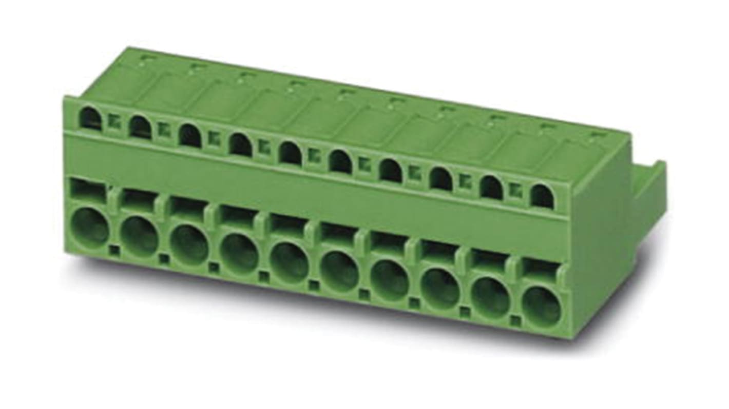 Phoenix Contact, 5mm Pitch, FKCS 2.5/ 6-ST, 6 Way, Pluggable Terminal Block, Plug, Spring Cage Termination, 1974779