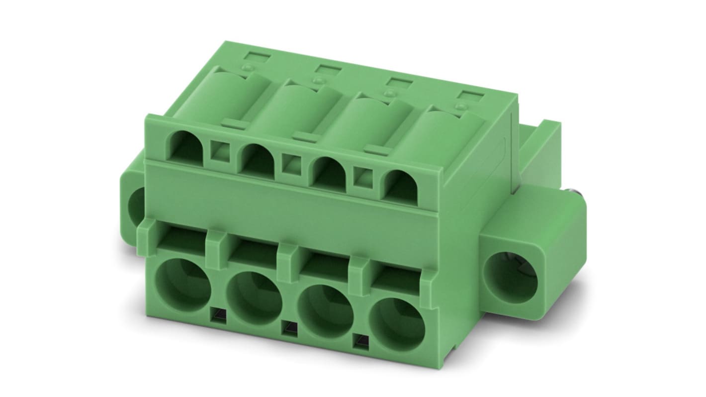 Phoenix Contact, 5.08mm Pitch, FKCS 2.5/ 4-STF-5.08, 4 Way, Pluggable Terminal Block, Plug, Spring Cage Termination,