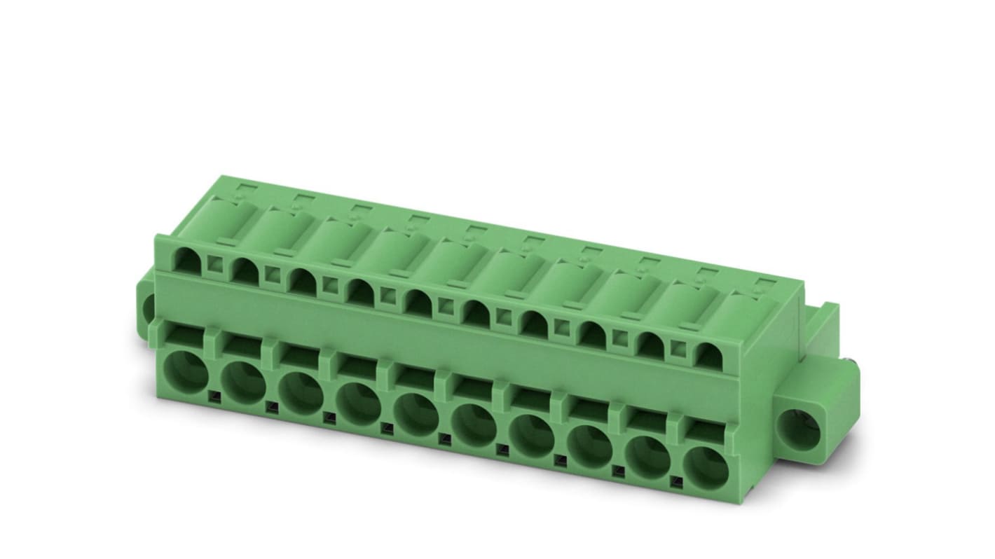 Phoenix Contact, 5.08mm Pitch, FKCS 2.5/10-STF-5.08, 10 Way, Pluggable Terminal Block, Plug, Spring Cage Termination,