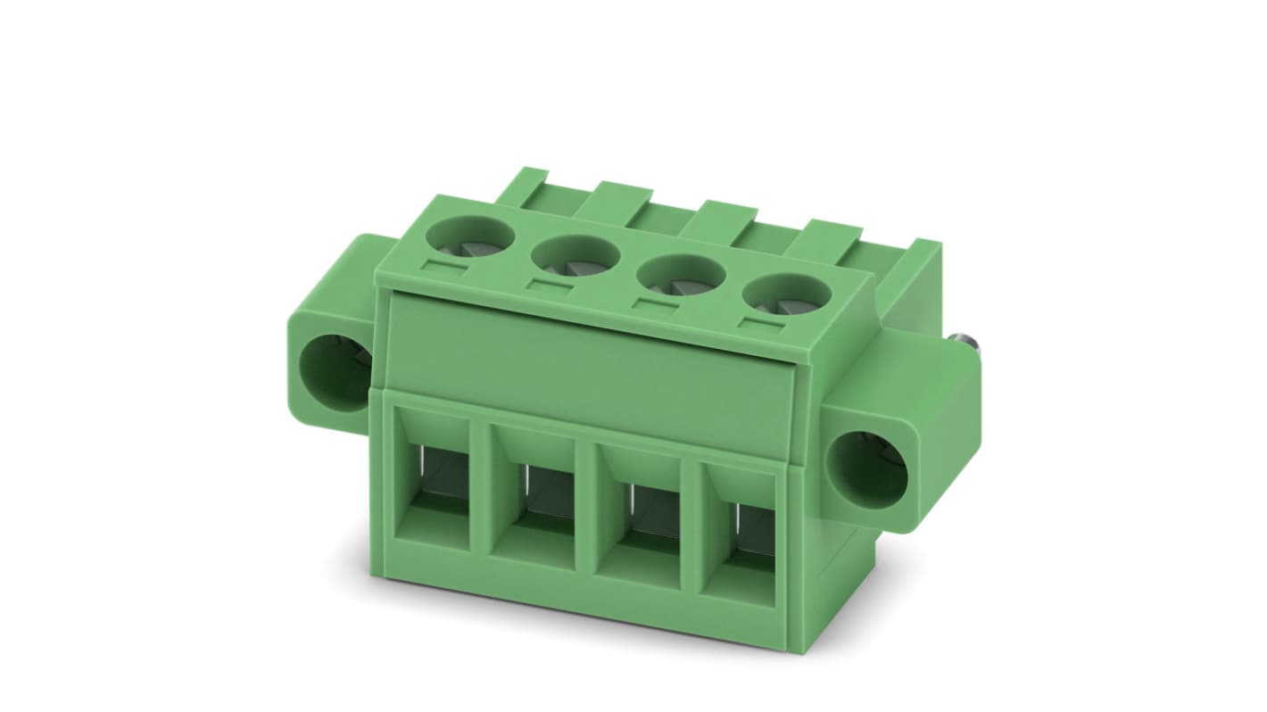 Phoenix Contact, 5mm Pitch, MSTBT 2.5/ 4-STF, 4 Way, Pluggable Terminal Block, Plug, Screw Termination, 1919734