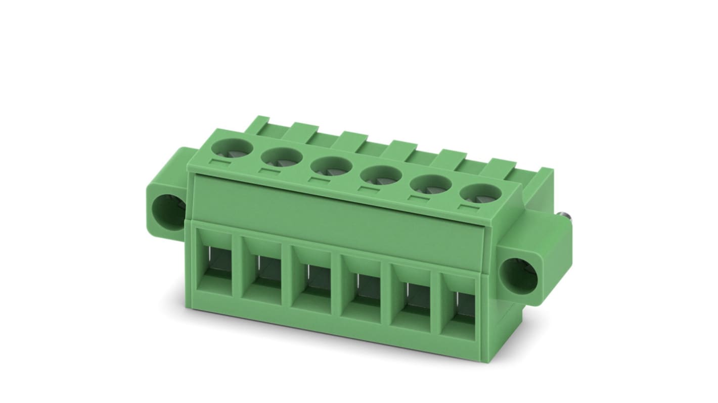 Phoenix Contact, 5mm Pitch, MSTBT 2.5/ 6-STF, 6 Way, Pluggable Terminal Block, Plug, Screw Termination, 1919750
