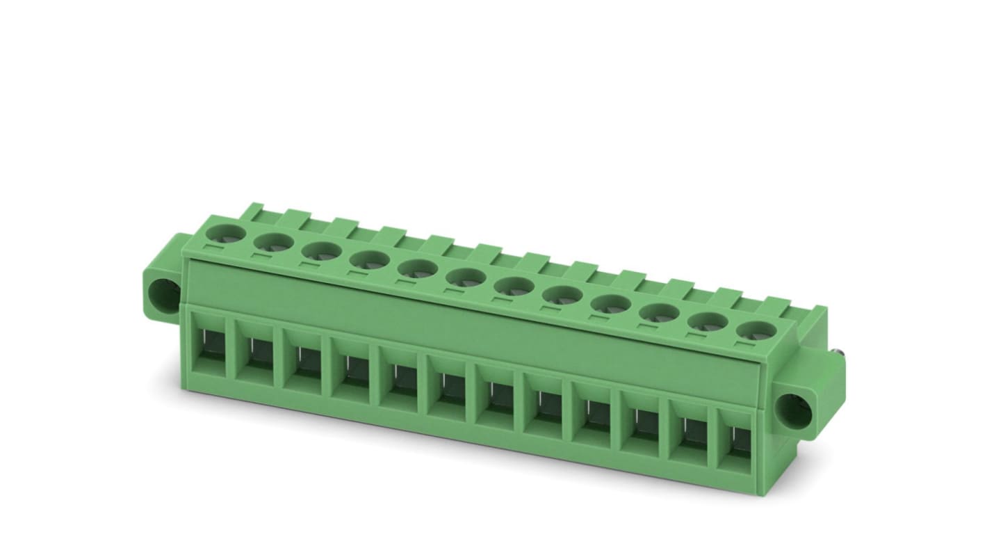 Phoenix Contact, 5mm Pitch, MSTBT 2.5/12-STF, 12 Way, Pluggable Terminal Block, Plug, Screw Termination, 1919815