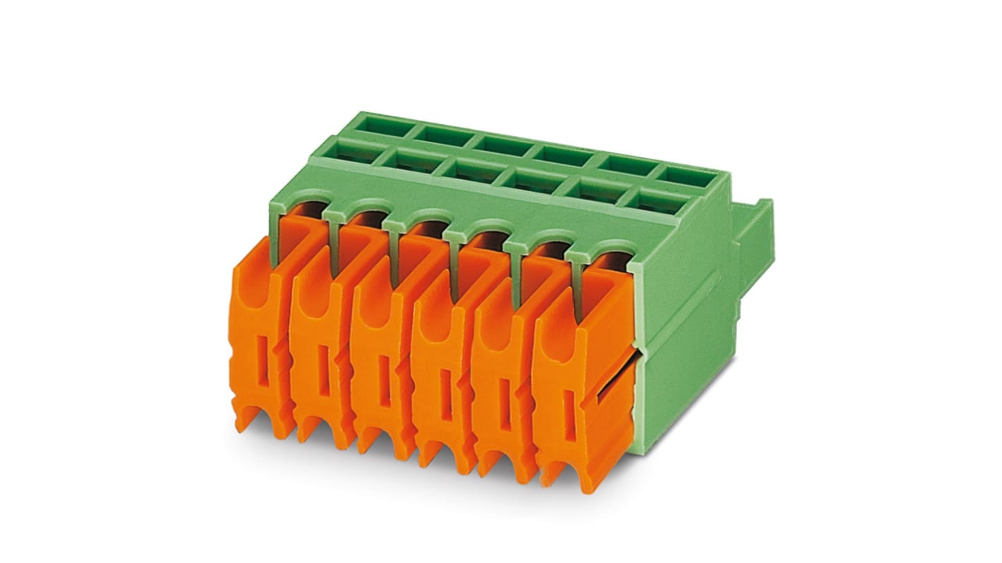 Phoenix Contact, 5mm Pitch, QC 1/ 3-ST-BUS, 3 Way, Pluggable Terminal Block, Plug, Screw Termination, 1921683