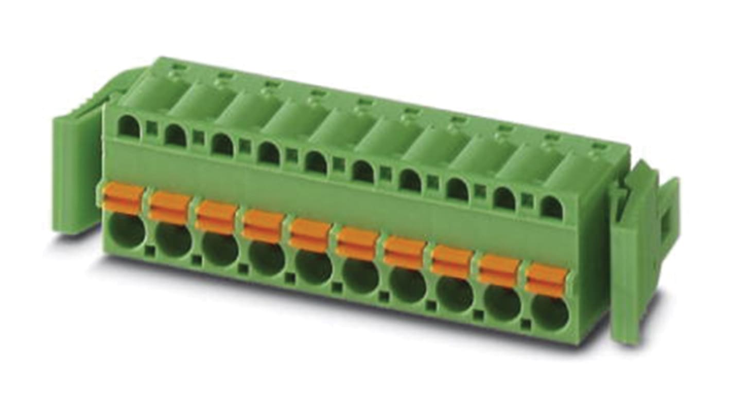 Phoenix Contact 5.08mm Pitch 12 Way Pluggable Terminal Block, Plug, Spring Cage Termination