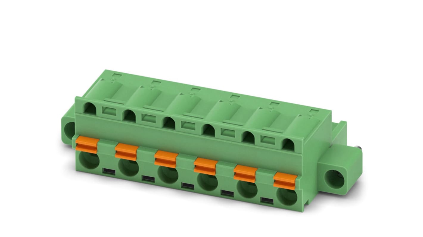 Phoenix Contact, 7.62mm Pitch, GFKC 2.5/6-STF-7.62, 6 Way, , Pluggable Terminal Block, Plug, Cable Mount, Spring Cage