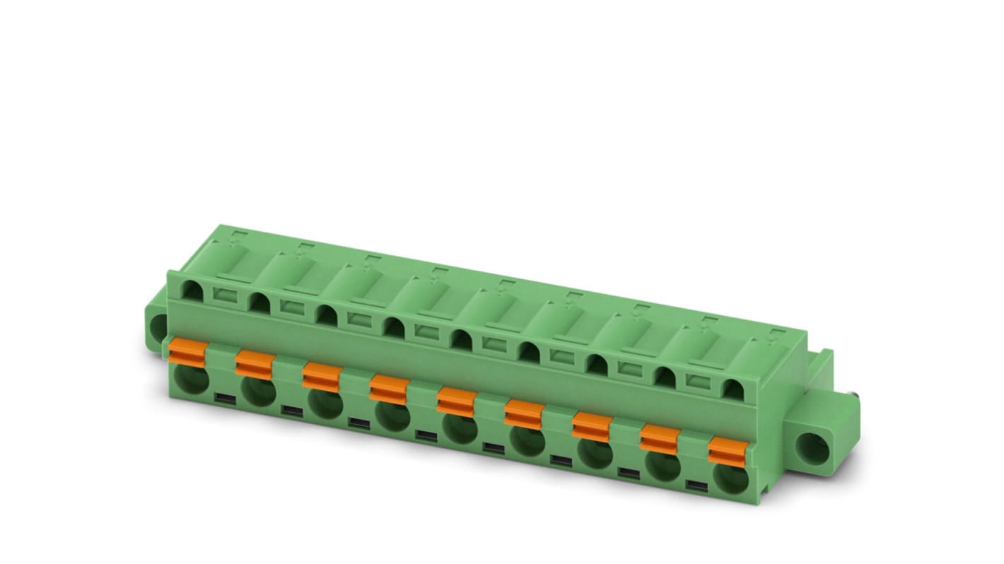 Phoenix Contact, 7.62mm Pitch, GFKC 2.5/ 9-STF-7.62, 9 Way, , Pluggable Terminal Block, Plug, Cable Mount, Spring Cage