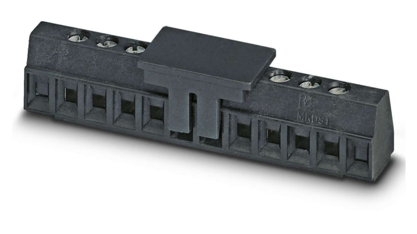 Phoenix Contact MKDS 1/6-3.81 SMD BK Series PCB Terminal Block, 6-Contact, 3.81mm Pitch, Screw Termination