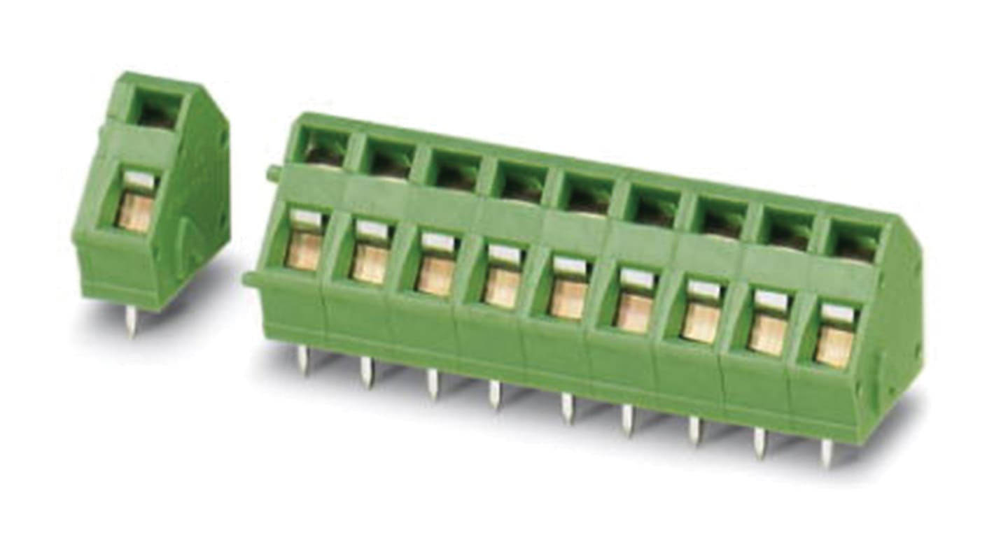 Phoenix Contact 基板用端子台, ZFKDSA 1.5C-5.0-12シリーズ, 5mmピッチ , 12極, 緑