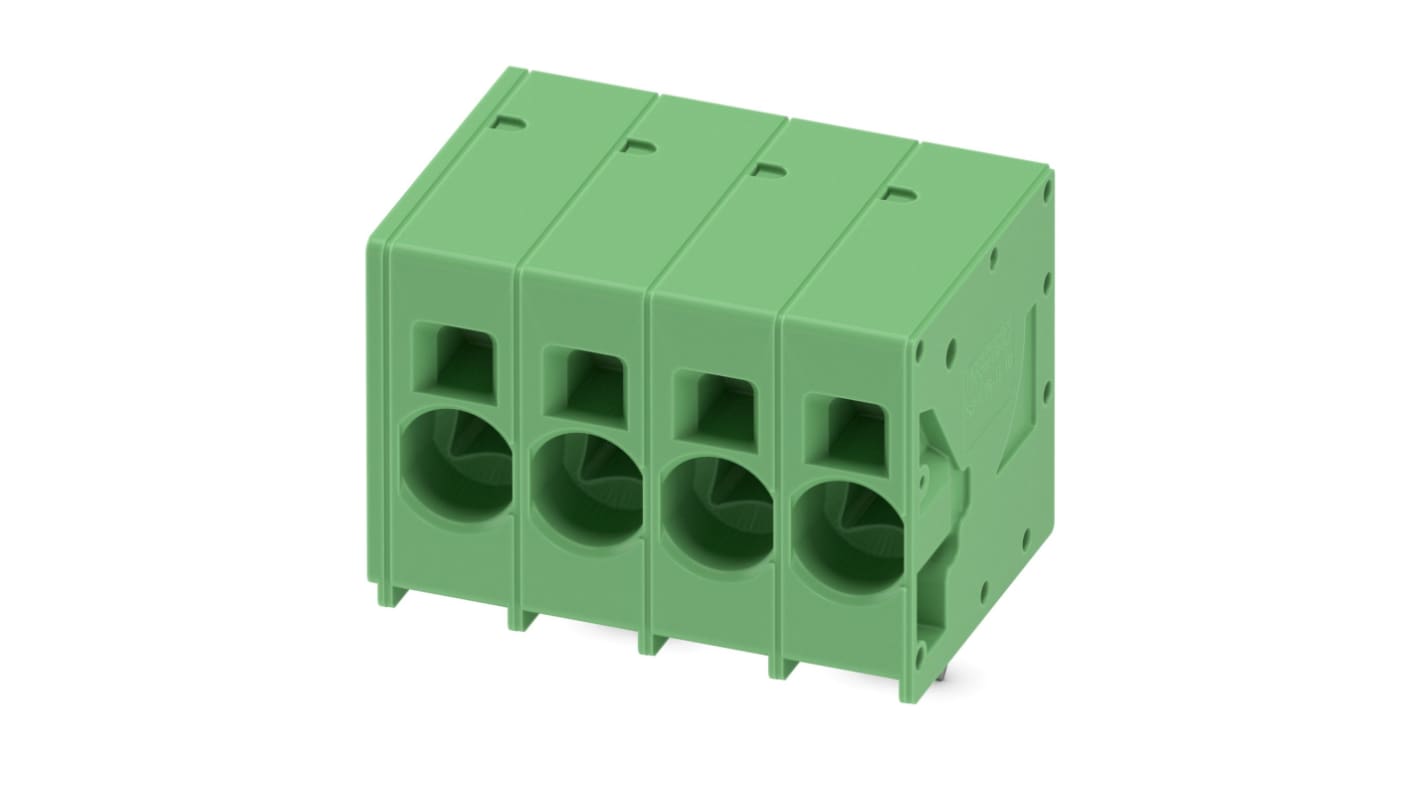 Phoenix Contact SPT 16/ 4-H-10.0-ZB Series PCB Terminal Block, 4-Contact, 10mm Pitch, Through Hole Mount, Spring Cage