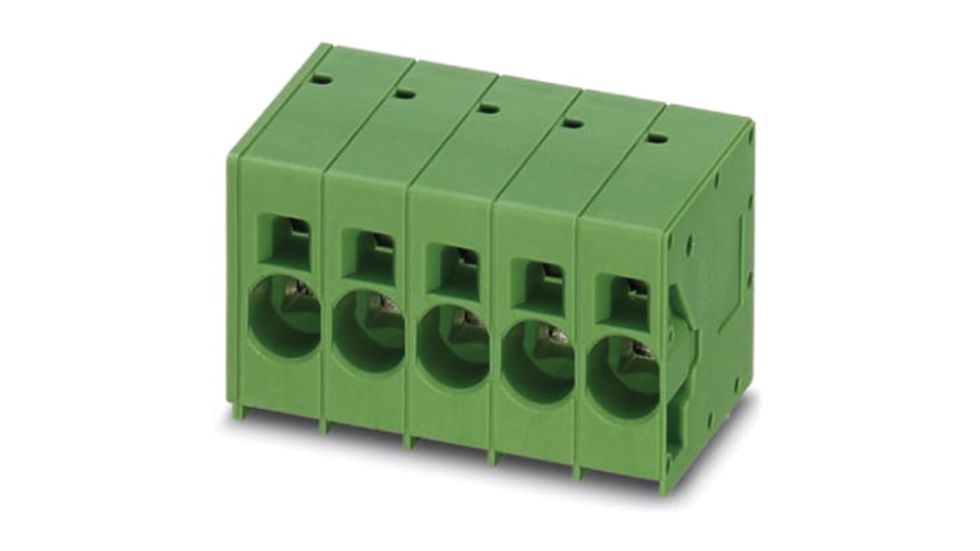 Phoenix Contact SPT 16/ 8-H-10.0-ZB Series PCB Terminal Block, 8-Contact, 10mm Pitch, Through Hole Mount, Spring Cage